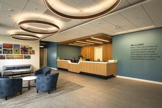 SAIF Headquarters lobby and front desk area