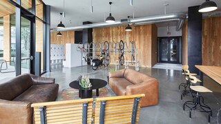 Field Office bike room with bike racks