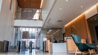 PGE IOC building entrance and front desk