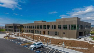 PGE IOC building entrance ground view