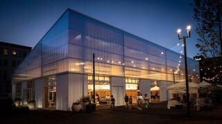 Eugene Farmers Market Pavilion outdoor at night