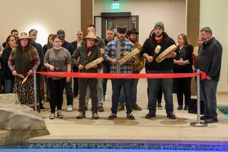 Ribbon cutting at Angel of the Winds Pool Expansion