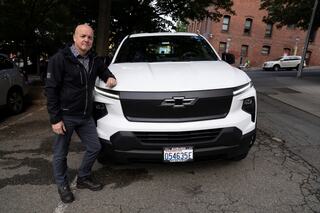 Doug Maxfield with electric truck