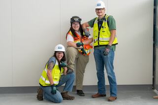 Lewis project engineers Kayla Kumle, Paige Dieckmann, Jaron Mcgillivray