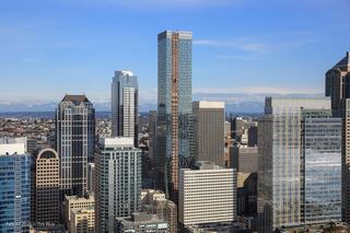 Rainier Square Tower in Seattle skyline
