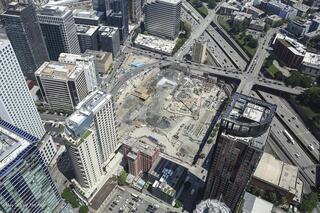 Seattle Convention Center Construction site Ariel view