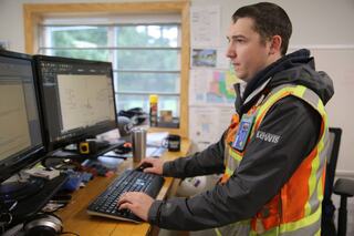 Jared Thompson, a project engineer for the modernization of Sam Barlow High School (SBHS) in Gresham, Oregon