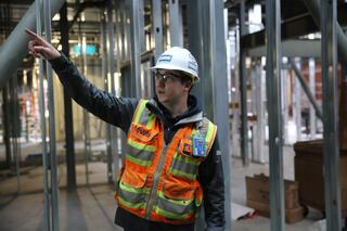 Jared Thompson, a project engineer for the modernization of Sam Barlow High School (SBHS) in Gresham, Oregon
