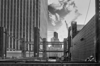 Rainier Square Tower steel structure welding black and white