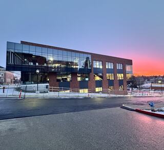 A photo of Washington State University's Schweitzer Engineering Hall.