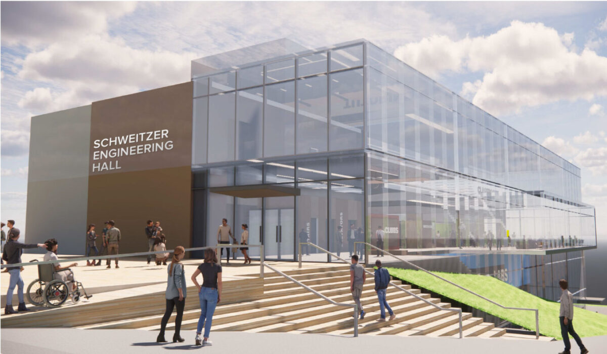 A rendering of WSU's Schweitzer Engineering Hall project.